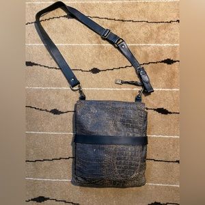 John Varvatos, leather messenger bag